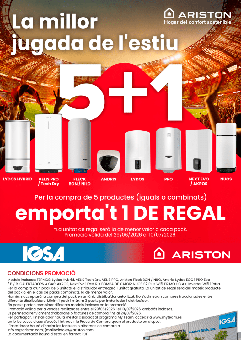 PROMOCIÓ Ariston! 5+1 en ACS