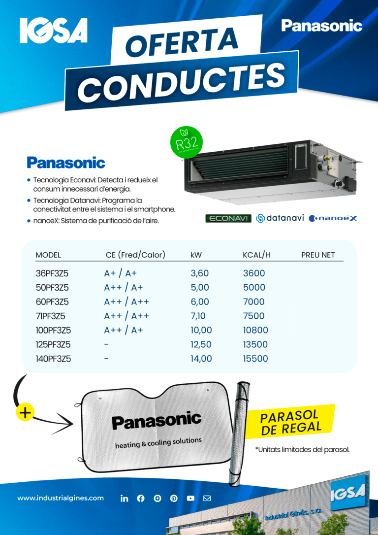 OFERTA! Parasol de REGAL per la compra de conductes PANASONIC
