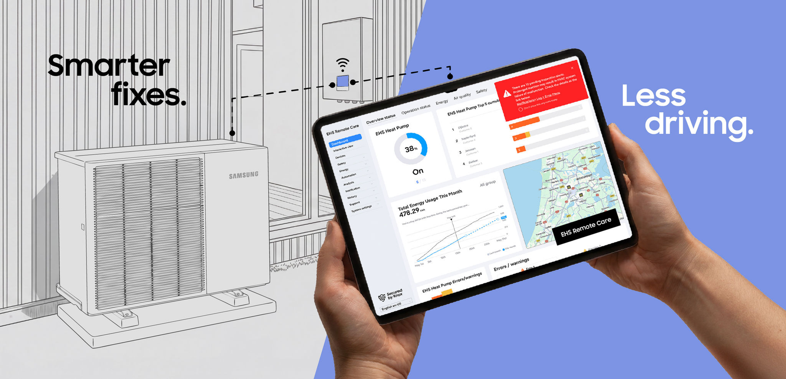 Interfície de supervisió remota Samsung EHS Remote Care